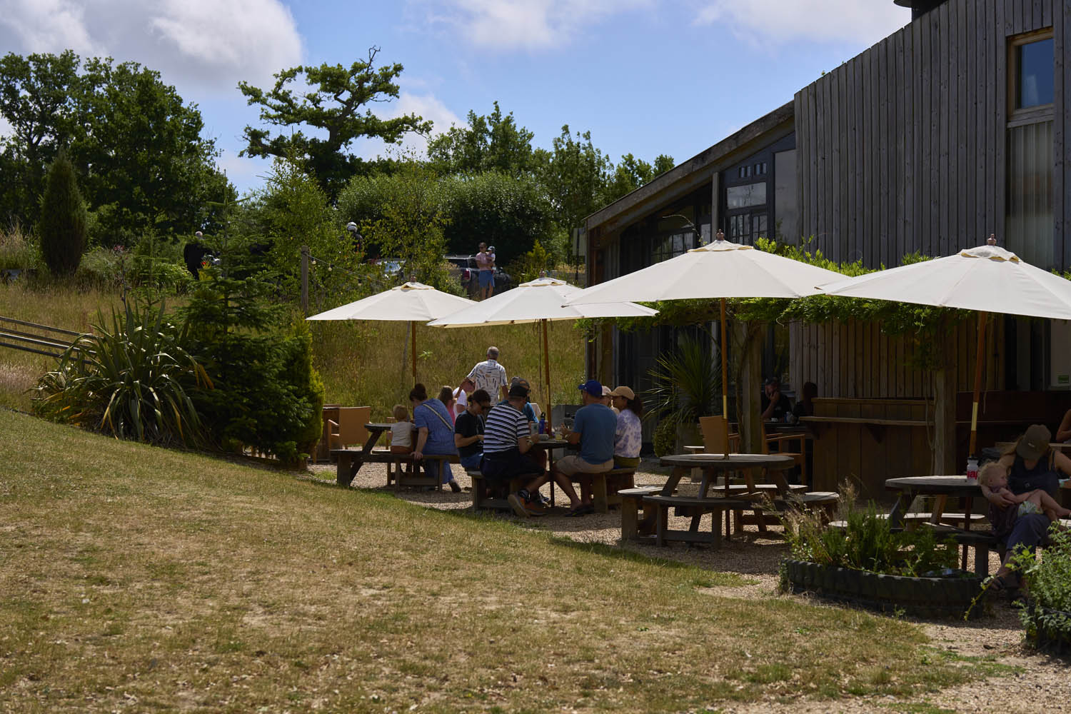 outdoor seating at The Hub