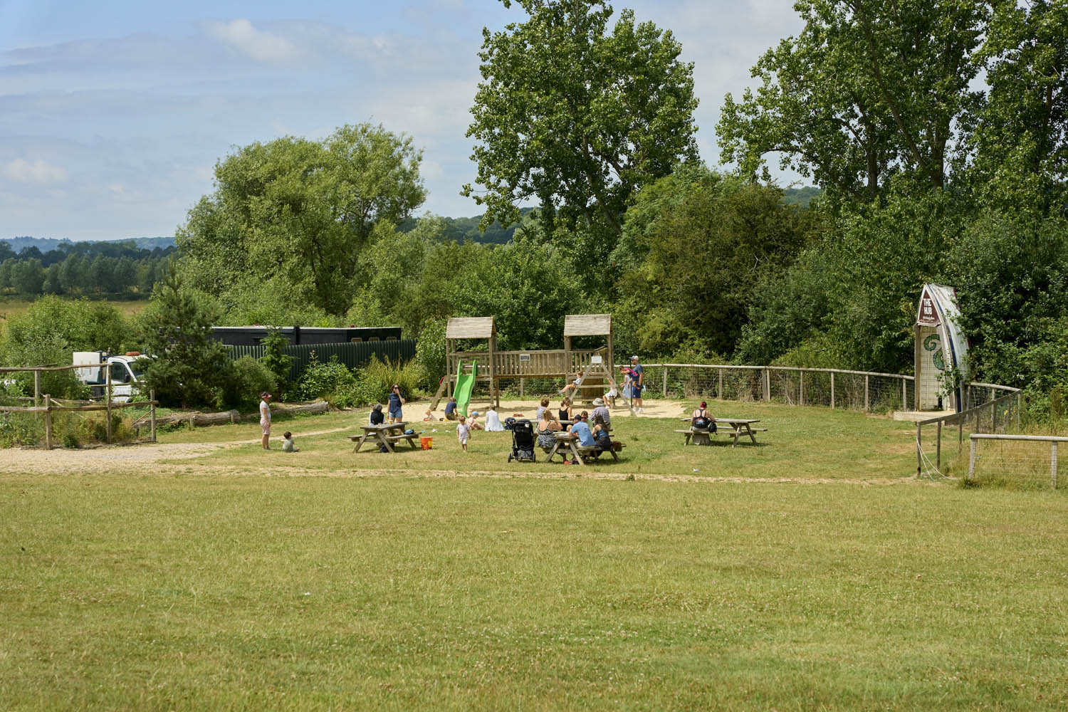 play area with seating for sittervising